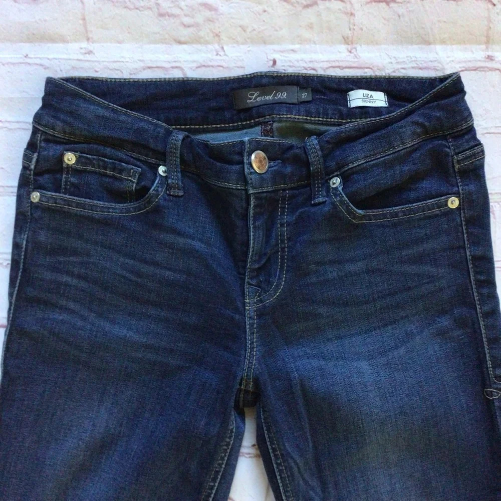 Level 99 Liza Skinny Denim Blue Jeans - Size 27 - Picture 2 of 11